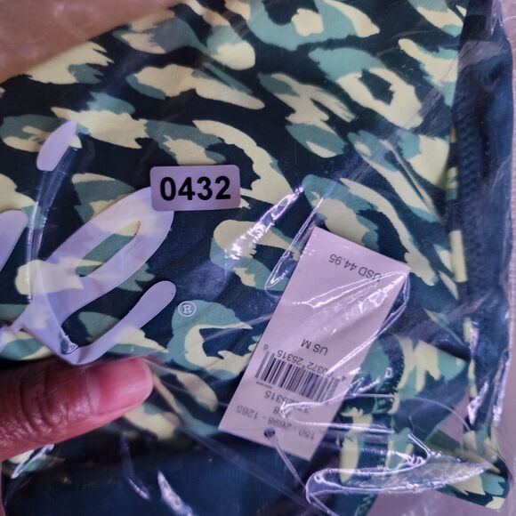 Aerie Sports Bra Womens Medium Green Yellow Cheetah Print (34C, 36A, 34G) - Picture 8 of 8